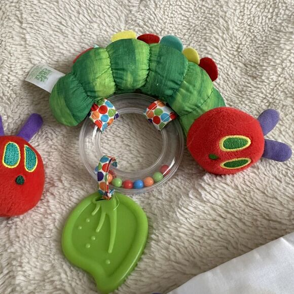 Eric Carle Hungry Caterpillar Lot Of 4 Plush Baby Toy Soft Book Rattle - Picture 5 of 8